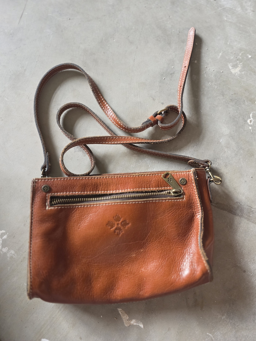 Leather Crossbody Bag in Orange